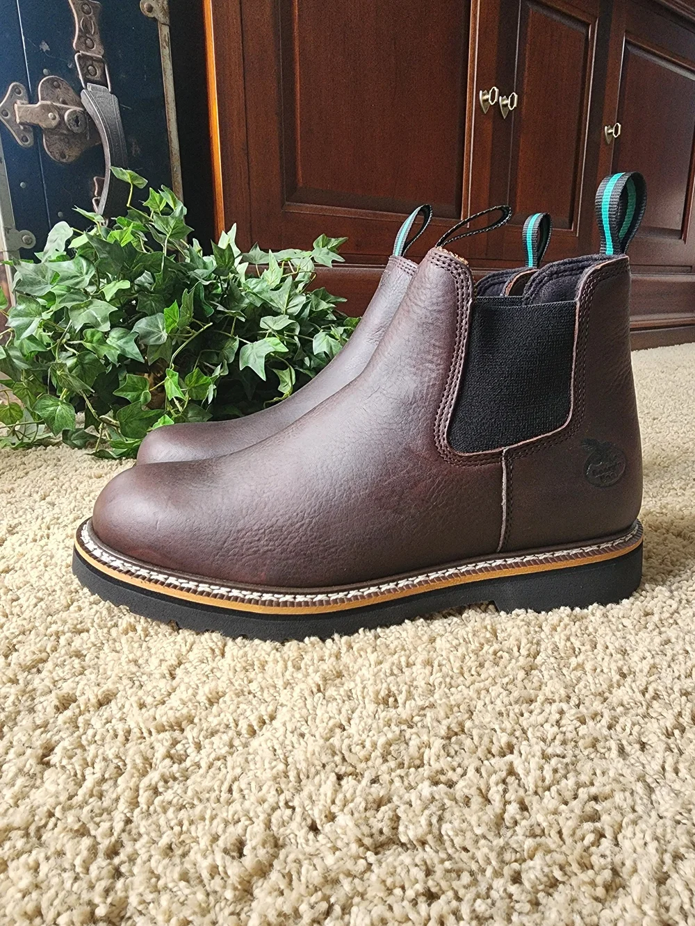 Georgia Boot Brown Leather Chukka Work Boots